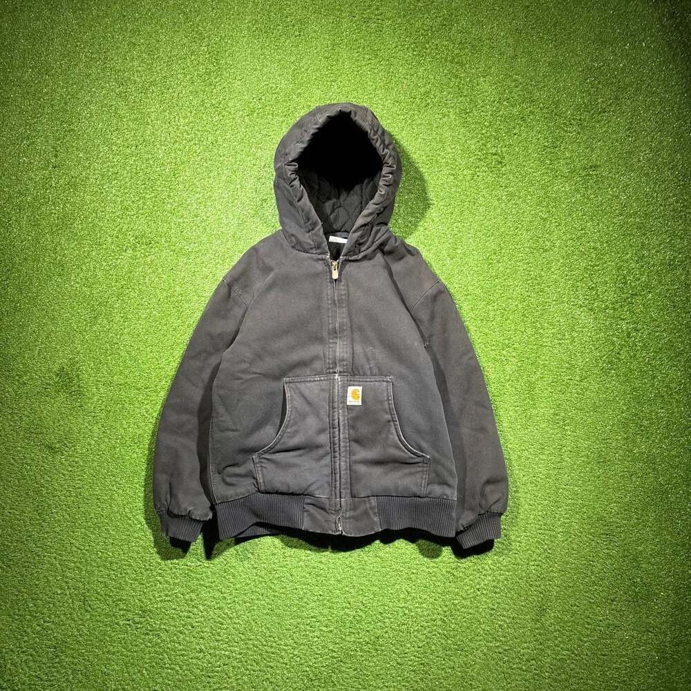 Carhartt Hooded Active Jacket, Black, Size Medium (10-12) Full zip